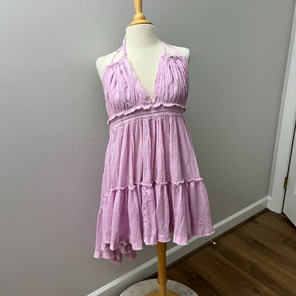 NEW Free People Lilac Babydoll 100 Degree Dress Sz M - Picture 11 of 16